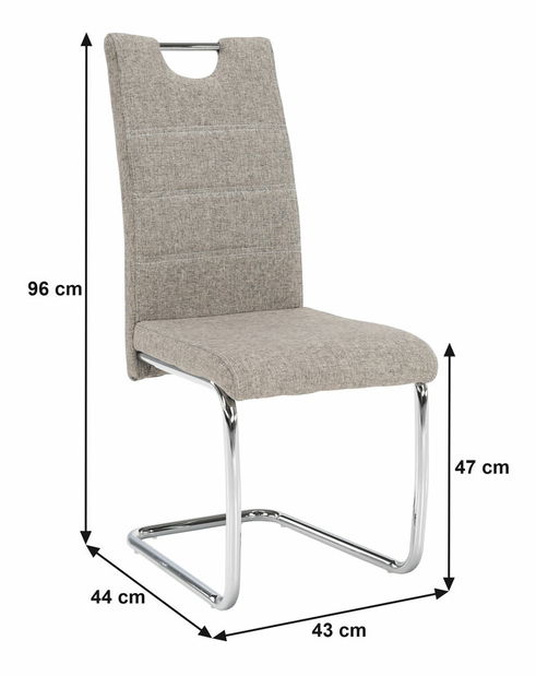 Étkezőszék Abira New (bézs + króm)