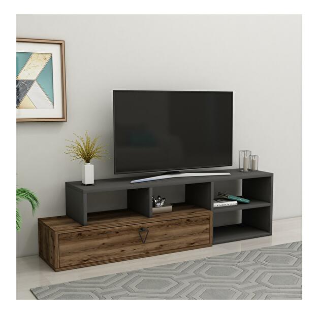 TV asztal/szekrény Nululo (világos dió + antracit) 
