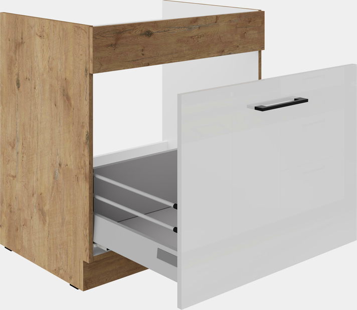 Dolná kuchynská skrinka pod drez Virion 80 ZL 1S BB (dub lancelot + biely lesk)