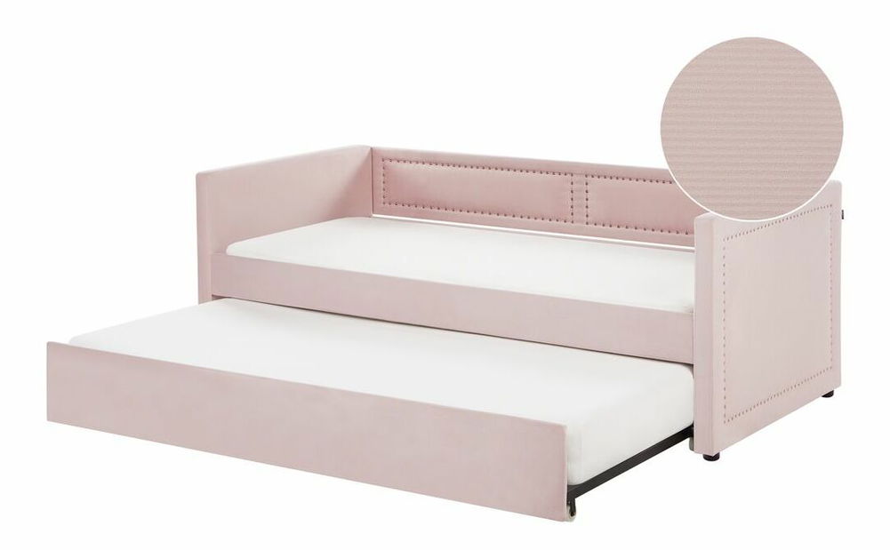 Pat de o persoană 200 x 90 cm Mimza (roz)