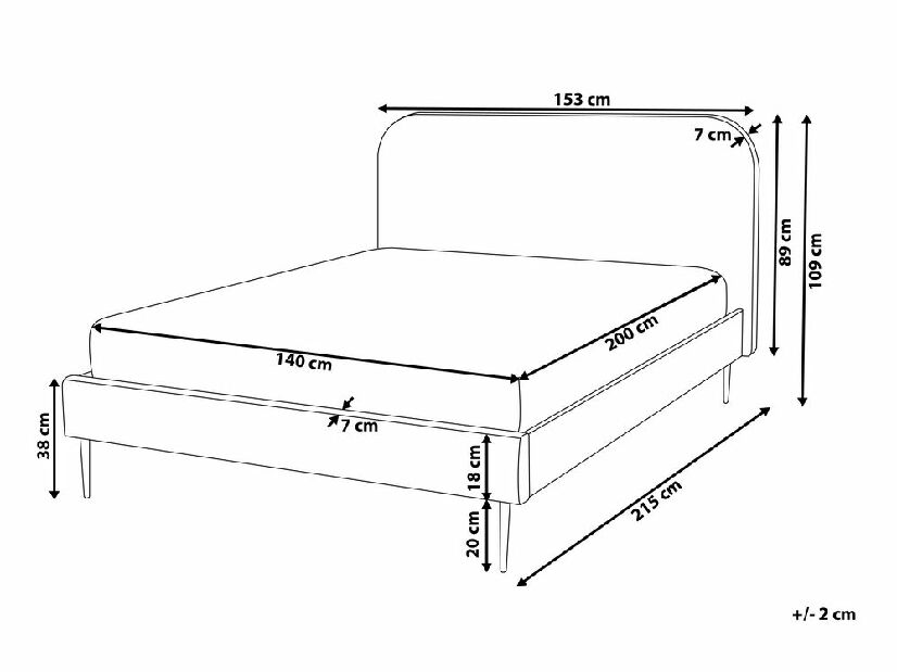 Manželská posteľ 140 cm Faris (sivá) (s roštom)