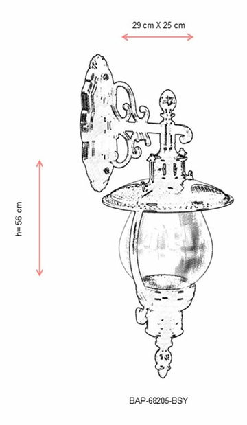 Iluminat de perete pentru exterior Sorcha (Negru)