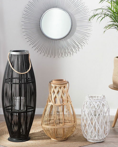 Lampáš TUMBA 56 cm (kov) (svetlé drevo)