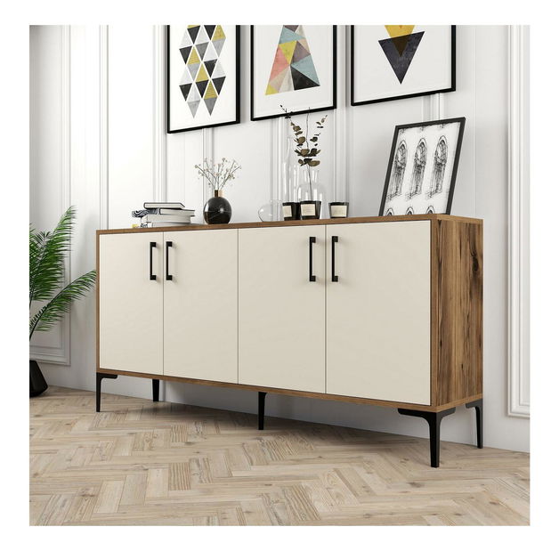 Szekrény Kim 160 (dió + krém)