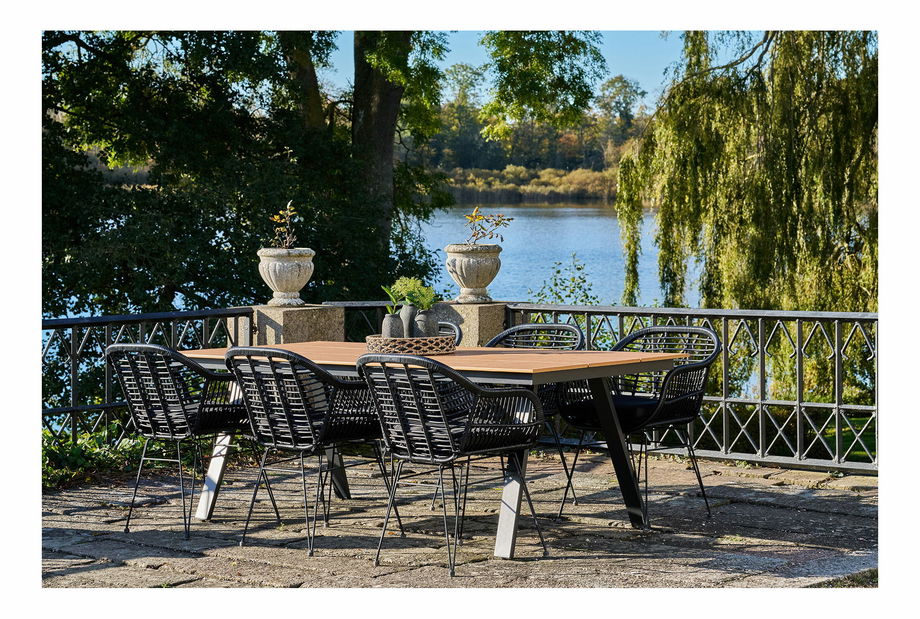 Záhradný stôl Tnaveria (prírodná + čierna)