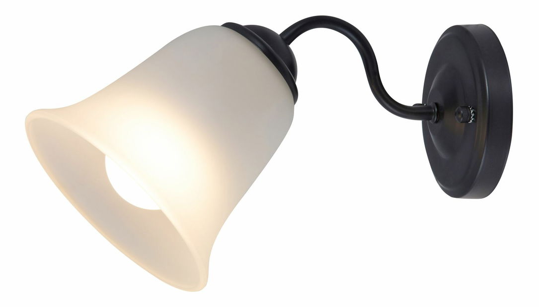 Nástenné svietidlo Fabiola 7256 (matná čierna + opálové sklo)