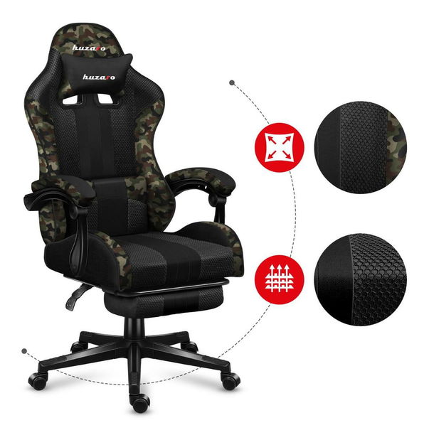 Fotoliu gaming Fusion 4.7 (negru + camuflaj)