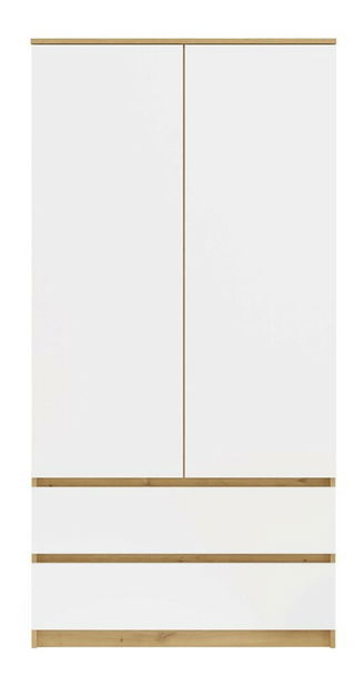 Šatníková skriňa Musecalo 1 (dub artisan + biela)