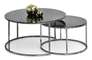 Konferenčný stolík Grande (čierny mramor + čierna)