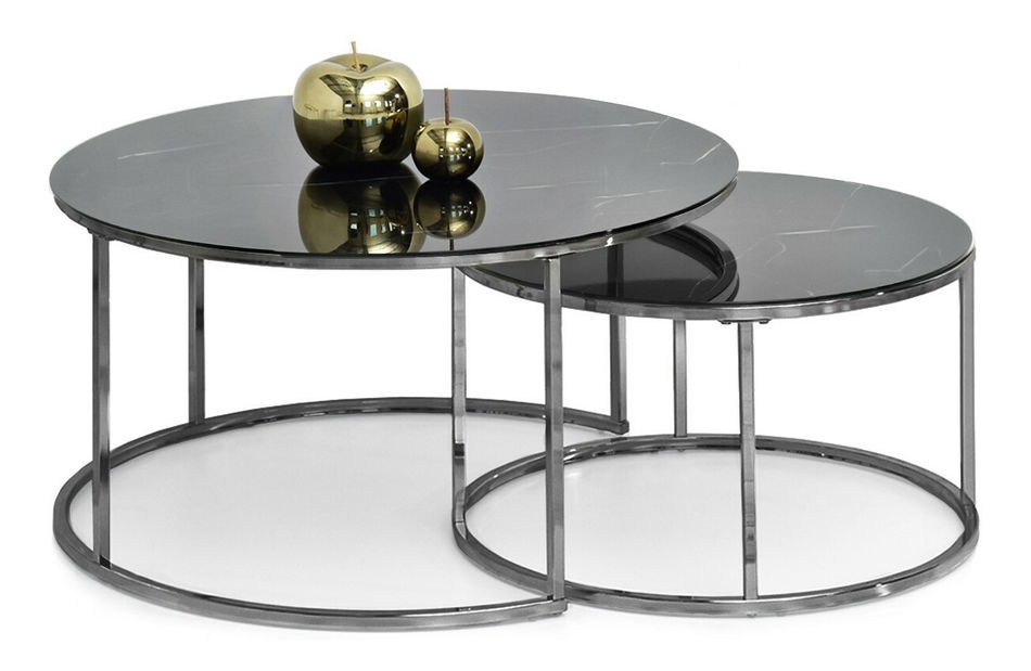 Konferenčný stolík Grande (čierny mramor + čierna)