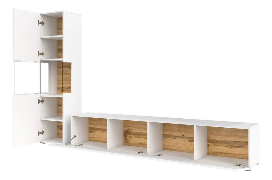 Mobilier living Avernic Typ 09 (alb + stejar wotan)