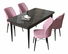 Jedálenský set Arpo (mramor čierny + ružová) (pre 4 osoby)
