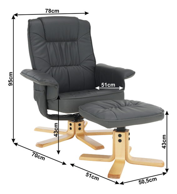 Relaxačné kreslo Sem (tmavosivá)