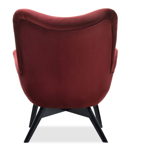 Dizajnové kreslo Florentino (bordová + dub)