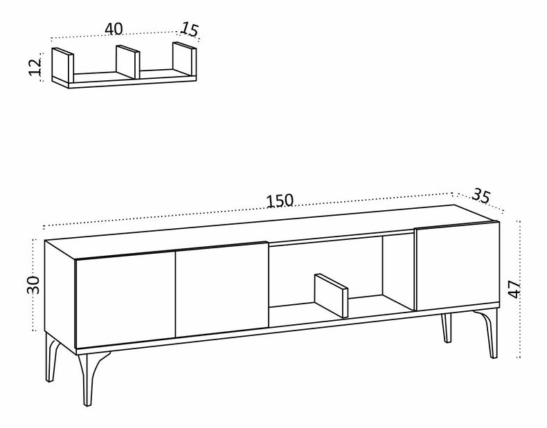 Mobilier living Aliex 10 (stejar safir + negru)