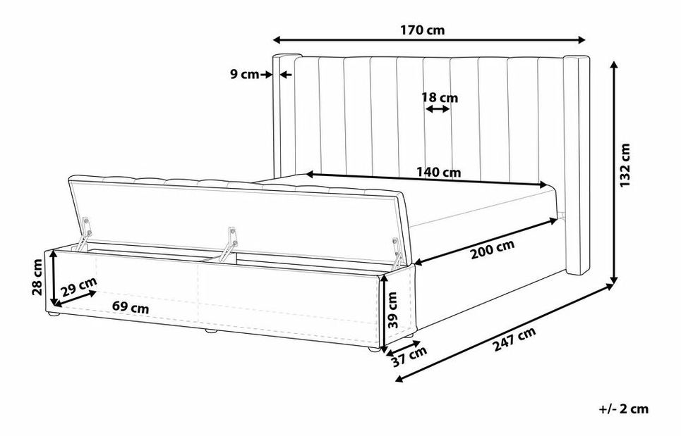 Manželská posteľ 140 cm Noya (ružová)