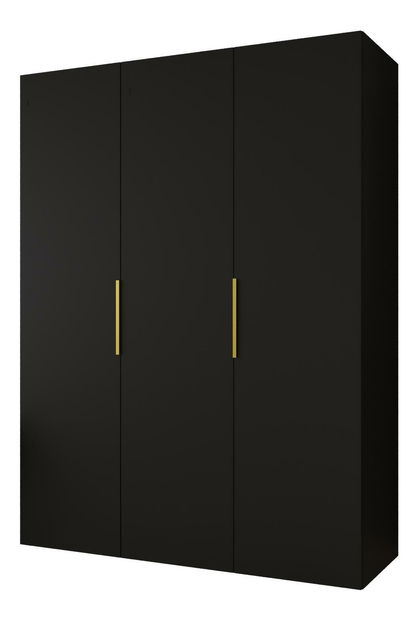 Šatníková skriňa 150 cm Mirabella 1 (čierna + zlatá)