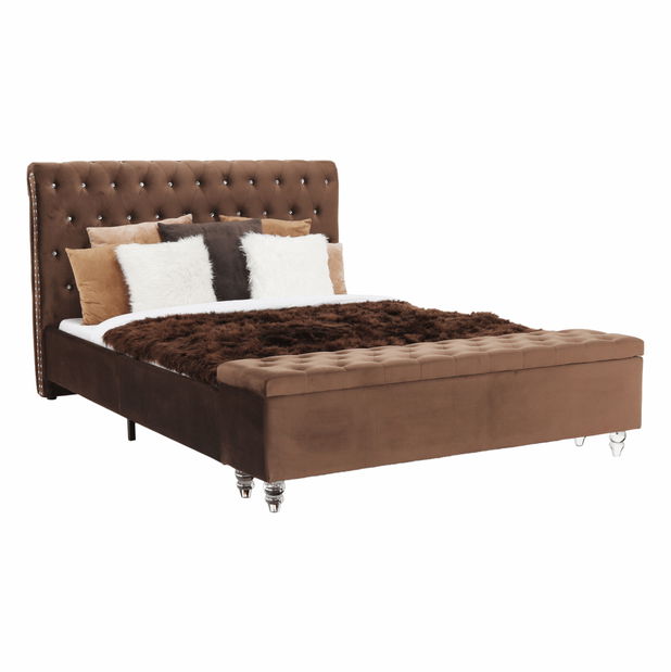 Franciaágy 160 cm Angi (barna) (ágyráccsal)