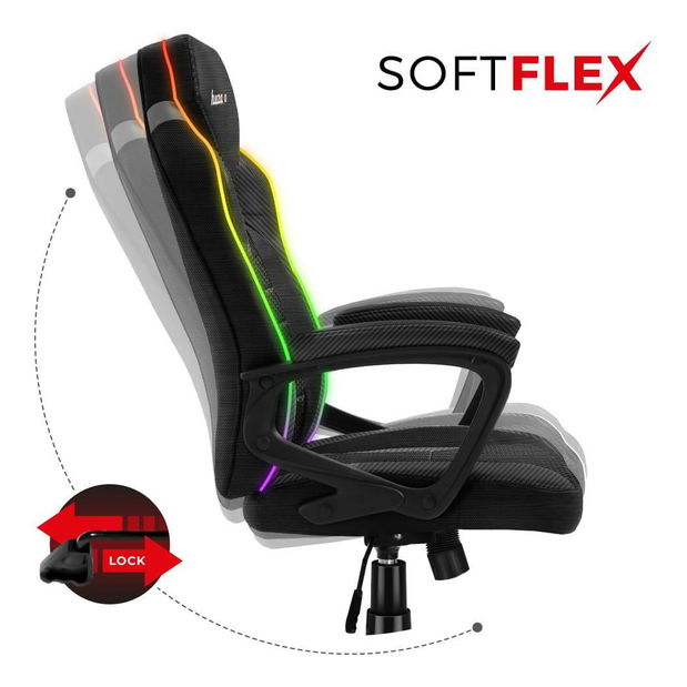 Gaming stolica Fusion 2.5 (crna + šarena) (s LED rasvjetom)