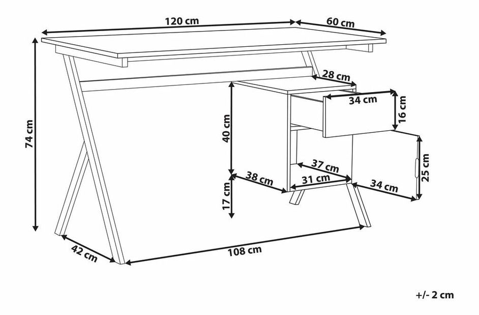 Masă PC Ash (lemn deschis)