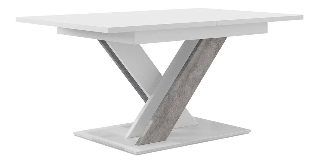 Blagovaonski stol Lumenza (bijeli sjaj + hrast sonoma)