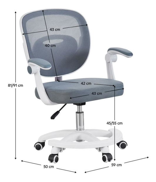 Scaun de birou Trapani 2 (gri + alb)