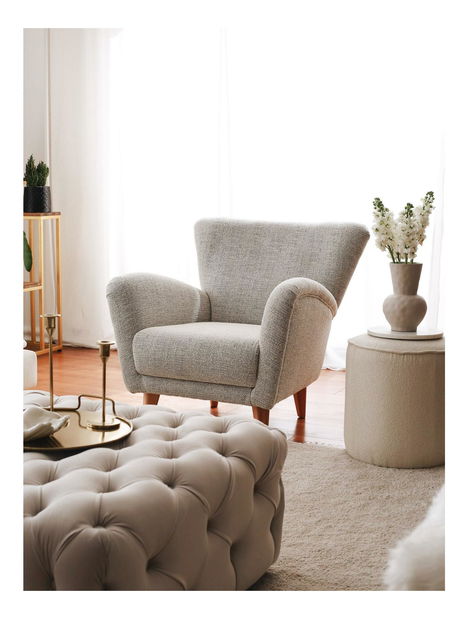 Fotelja Tedelezza (siva + orah)