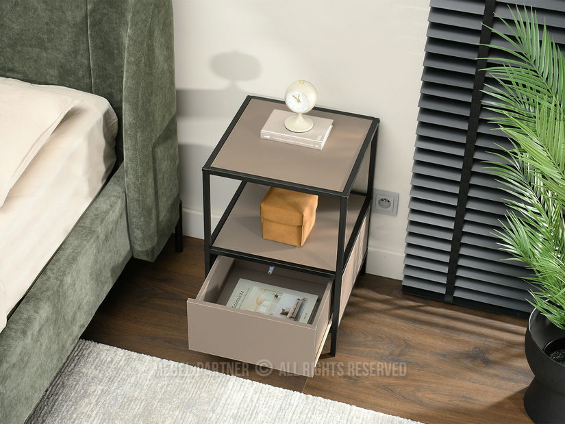 Noptieră Subsidios (bej + negru)