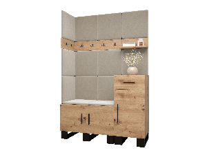 Set mobilier pentru hol Amanda 10 (Stejar artisan + bej)