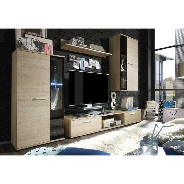 Mobilier living Fletcher (stejar sonoma) (fără iluminat)