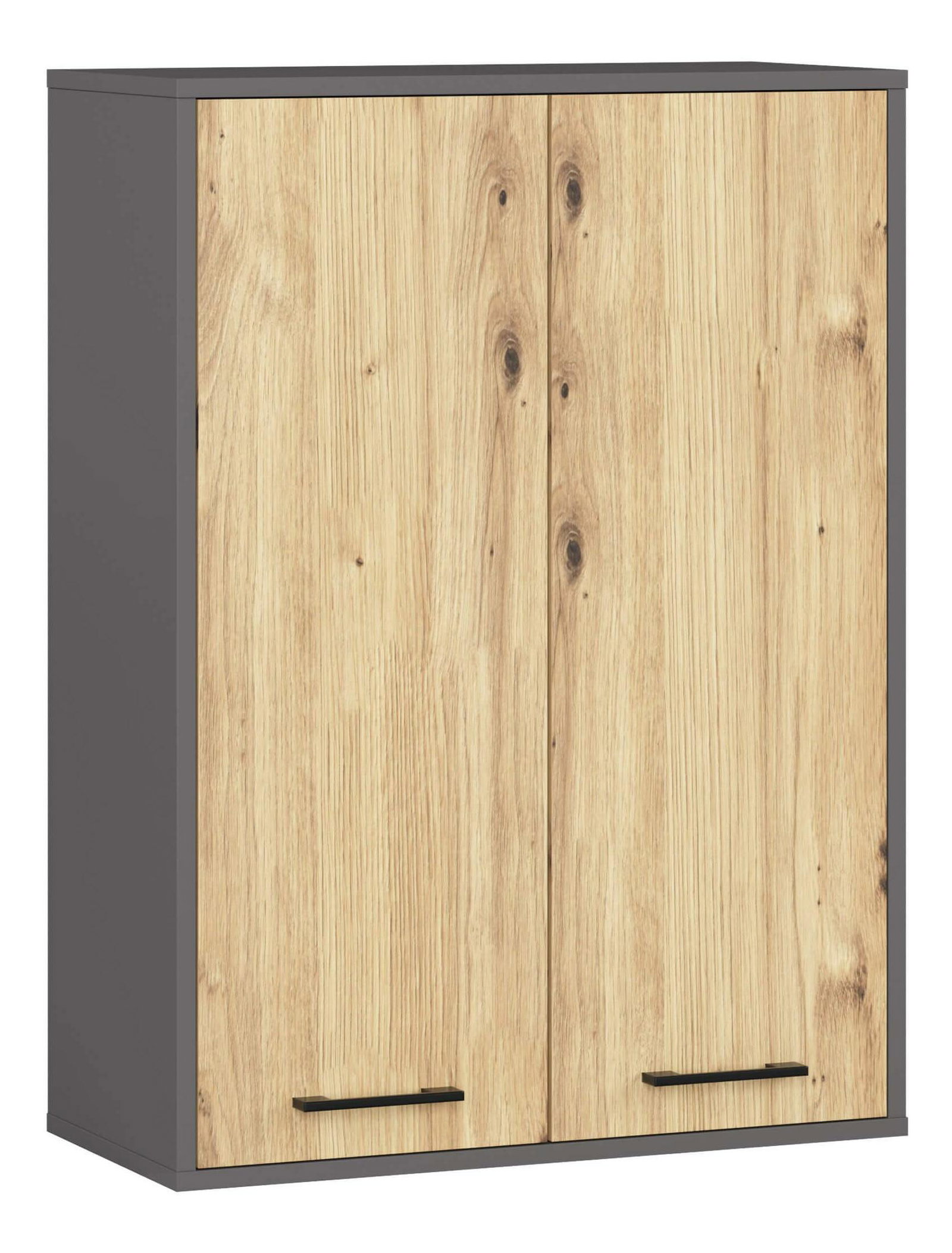 Závesná kúpelňová skrinka Farid TYP 8 (sivý grafit + dub artisan)