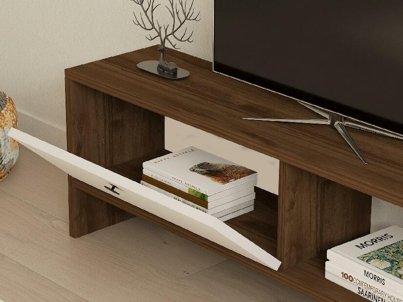 TV asztal/szekrény Dutudo (dió + fehér) 