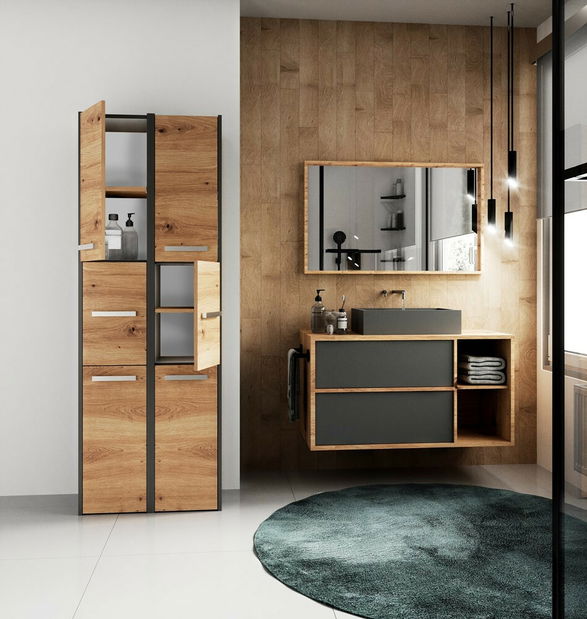 Kupaonski ormarić Samways 2 (antracit + hrast artisan)