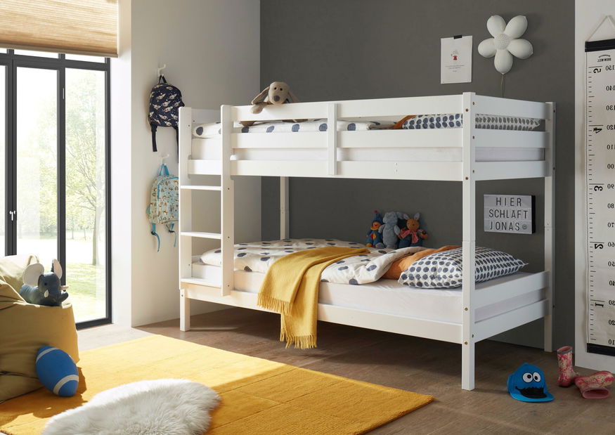 Pat etajat 200x90 cm Cerridwen (pin alb)