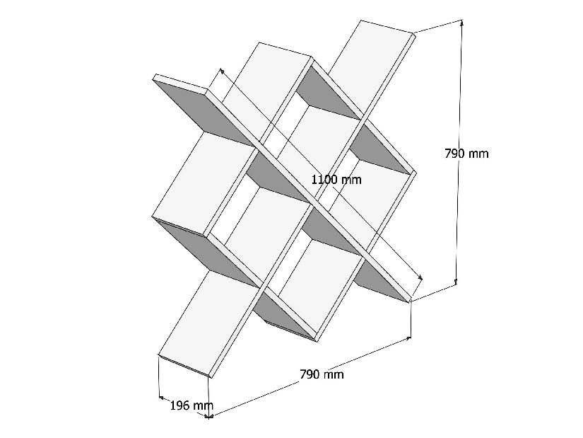 Polica Bodimu (orech + biela) 