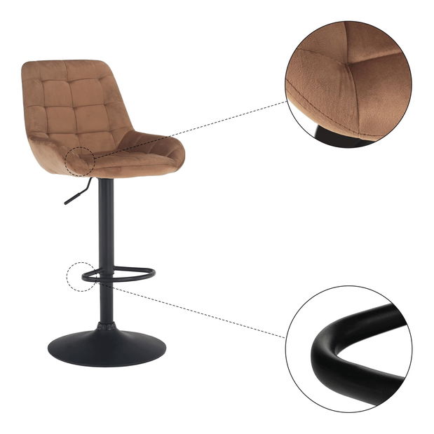 Scaun tip bar Chelsey (maro + negru)