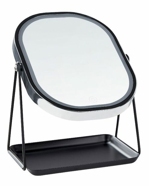 Oglindă cosmetică Dinora (argintiu) (cu iluminat LED)