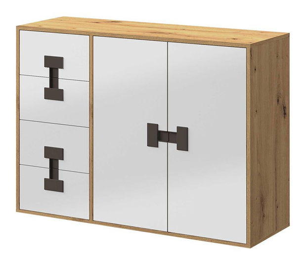 Komoda Marcel TE8 (hrast artisan + bijeli sjaj)