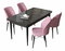 Jedálenský set Arpo (mramor čierny + ružová) (pre 4 osoby)