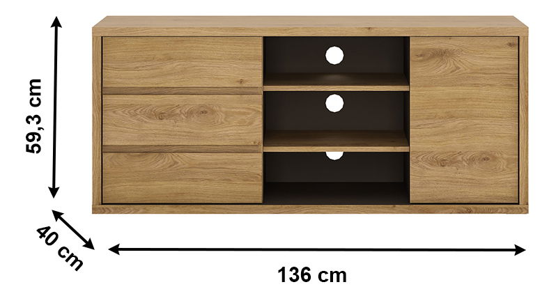 Masă TV Sygrin Typ 51 (stejar shetland)