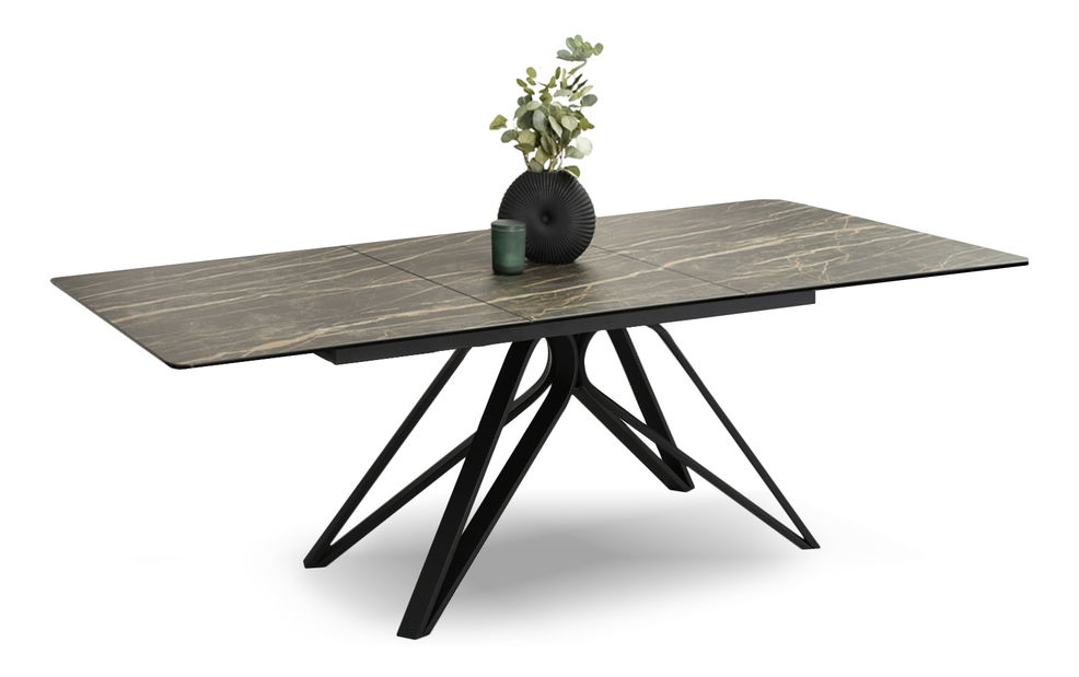 Blagovaonski stol Venda (crni mramor + crna)