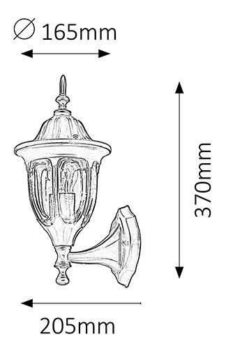 Vonkajšie svietidlo Milano 8342 (čierna)