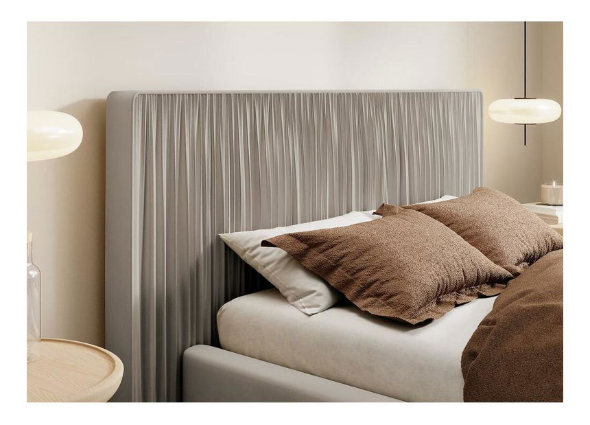 Franciaágy 180 cm Thala 180 (ágyráccsal) (tárolóhellyel) (bézs szürke + fekete)