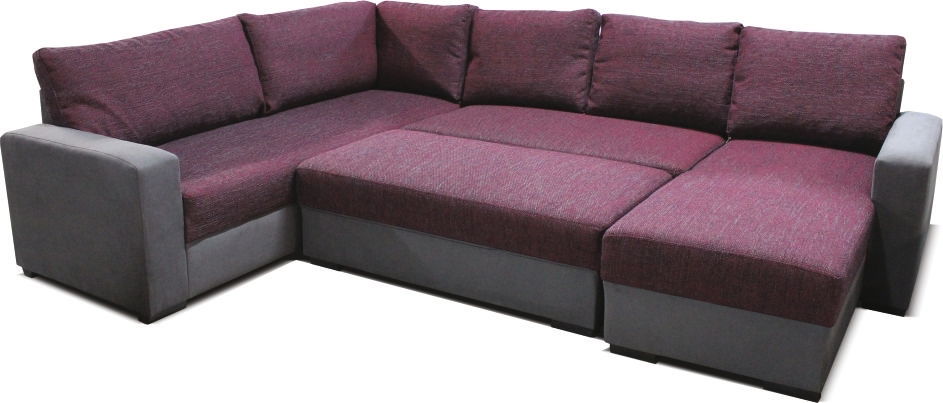 Rohová sedačka U Samanta LB+2+L (P) fialová (s taburetkou)