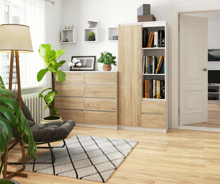 Regál Rehana (fehér + szonoma tölgy)