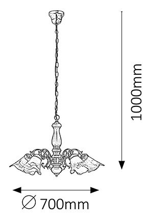 Lustră Rustic 3 7095 (bronz + nuc + maro )