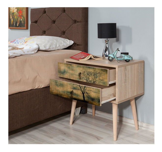 Éjjeliszekrény Bubose 2 (szonoma tölgy)