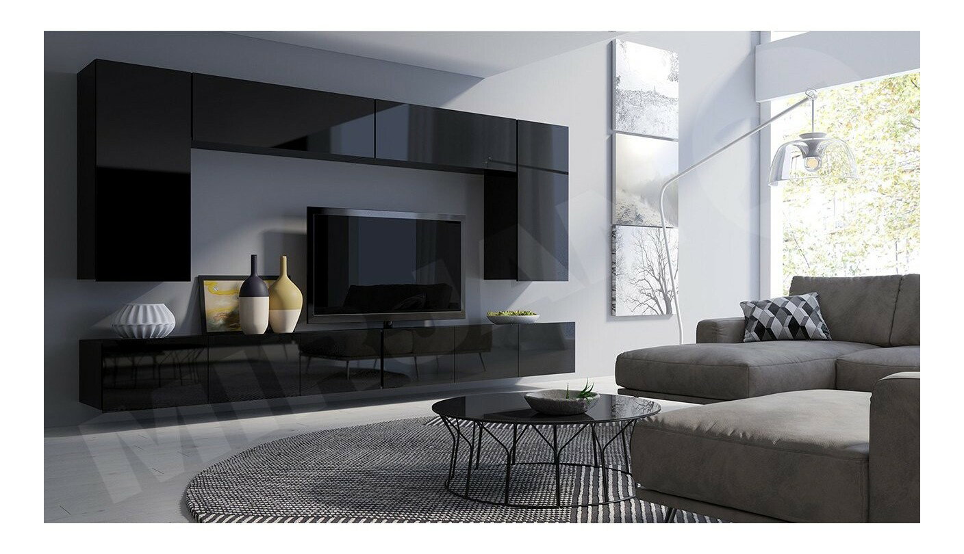 Mobilier living XIII Badiani (negru + Negru lucios)