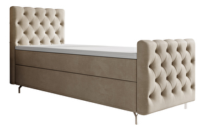 Egyszemélyes ágy 90 cm Clinton Comfort (bézs) (ágyráccsal, tárolóhellyel)