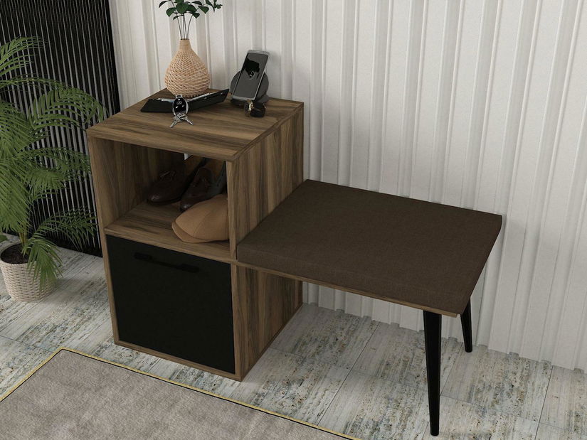 Ormar za cipele Lumosu (orah + crna) 